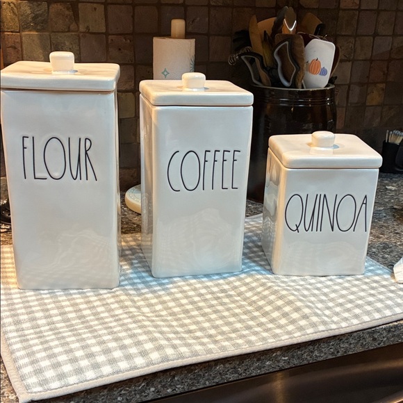 Rae Dunn White Ceramic Canister Set - Picture 2 of 6